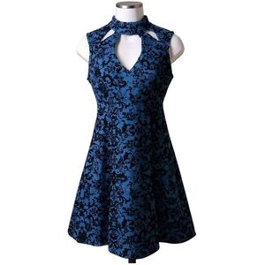 Blue Formal Dress Black Velvet Design
